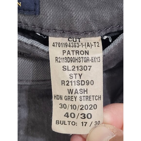 POLO Ralph Lauren Men's Hampton Relaxed Straight Jeans Grey Stretch 40x30 - Picture 9 of 14